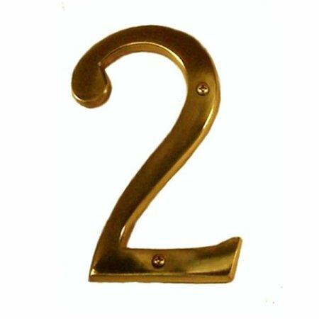 BRASS ACCENTS 4 in. Traditional Raised Solid Brass of No.2, Antique Brass I07-N5320-609